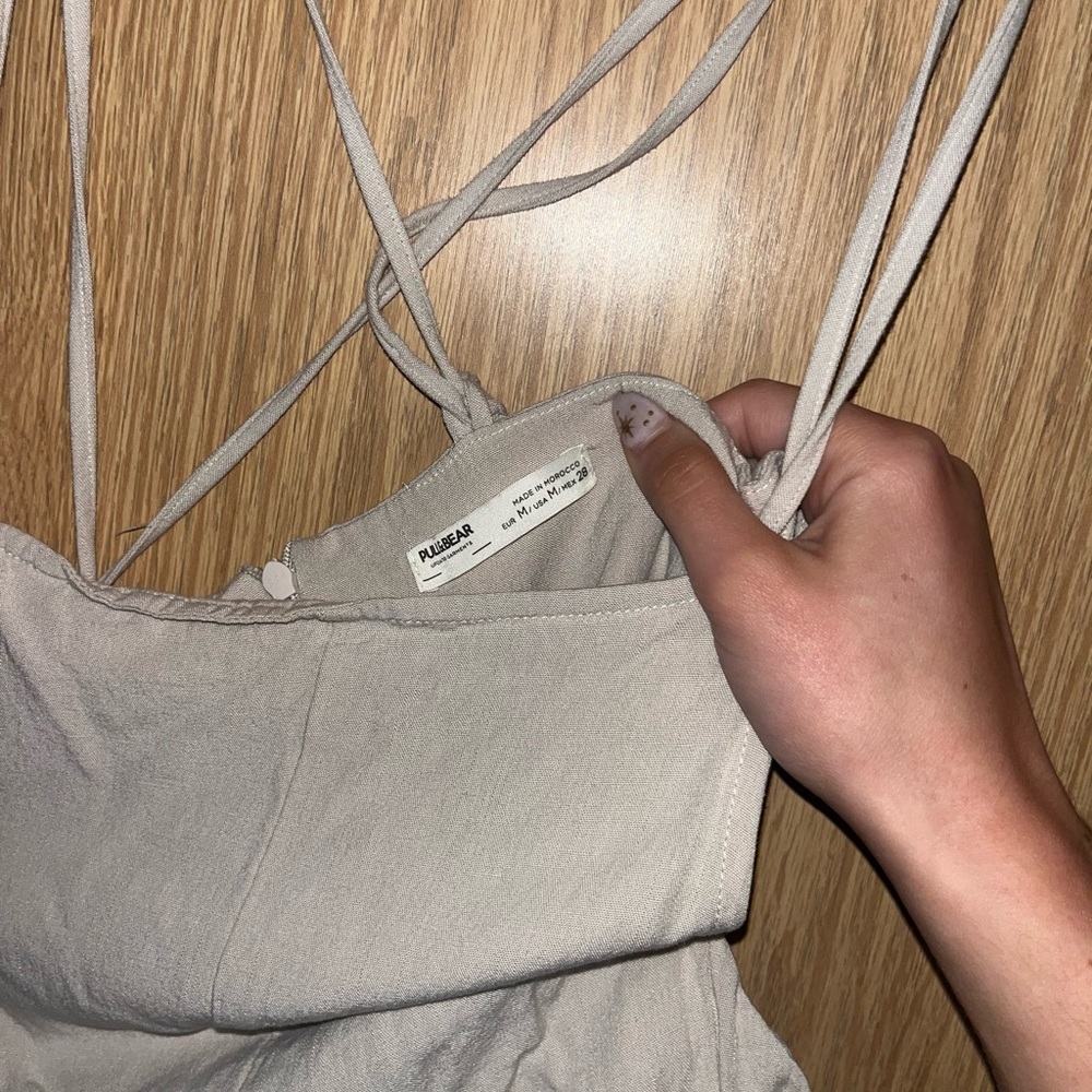 PULL AND BEAR tan jumpsuit